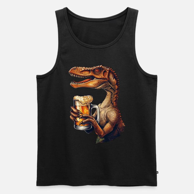 Utahraptor Bier - Männer Premium Bio Tank Top - Schwarz