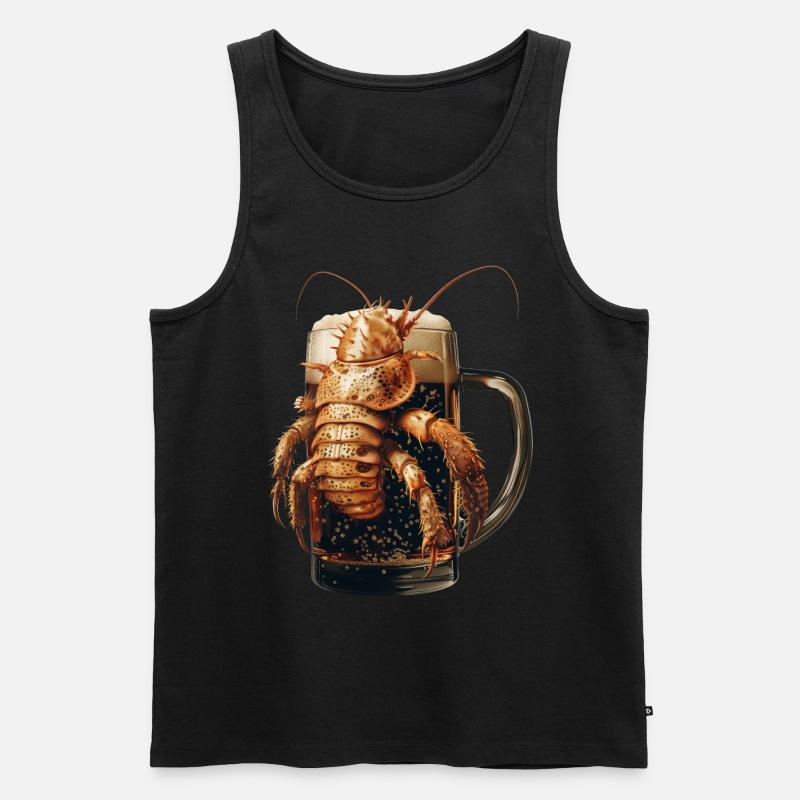 Kellerassel Bier - Männer Premium Bio Tank Top - Schwarz