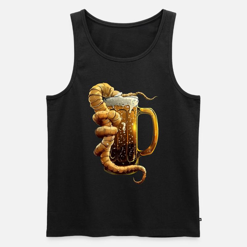 Wurm Bier - Männer Premium Bio Tank Top - Schwarz