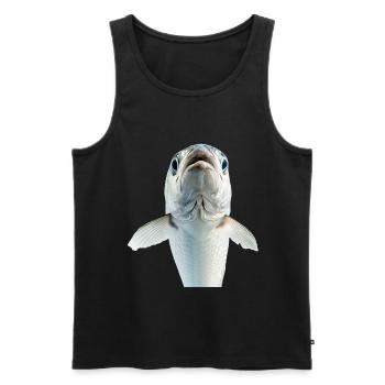 Tarpon - Männer Premium Bio Tank Top - Schwarz - Vorne - Michal (187cm)