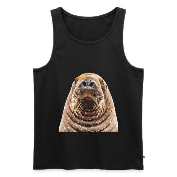 Walross - Männer Premium Bio Tank Top - Schwarz - Vorne - Michal (187cm)