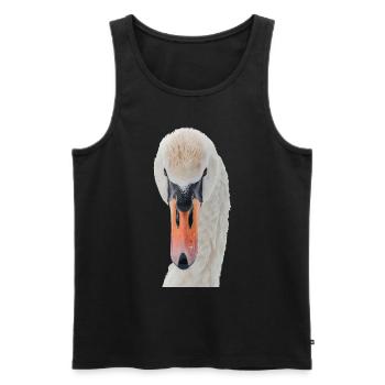 Schwan - Männer Premium Bio Tank Top - Schwarz - Vorne - Michal (187cm)