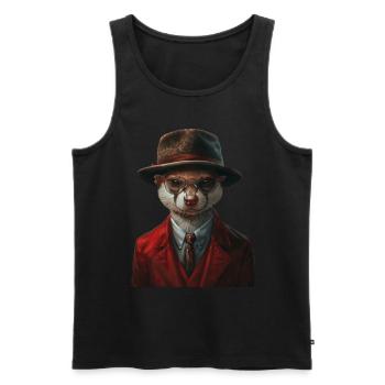Wiesel - Männer Premium Bio Tank Top - Schwarz - Vorne - Michal (187cm)