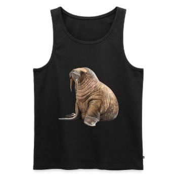 Walross - Männer Premium Bio Tank Top - Schwarz - Vorne - Michal (187cm)