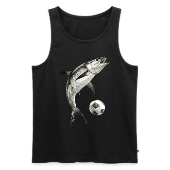 Tarpon - Männer Premium Bio Tank Top - Schwarz - Vorne - Michal (187cm)