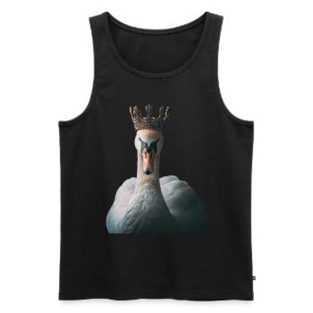 Schwan - Männer Premium Bio Tank Top - Schwarz - Vorne - Michal (187cm)