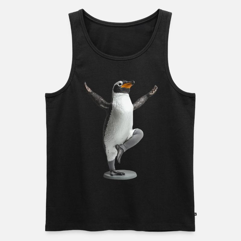 Pinguin - Männer Premium Bio Tank Top - Schwarz