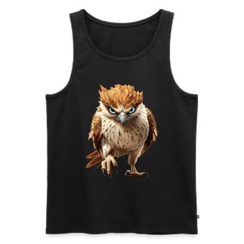 Falke - Männer Premium Bio Tank Top - Schwarz - Vorne - Michal (187cm)