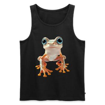 Frosch - Männer Premium Bio Tank Top - Schwarz - Vorne - Michal (187cm)