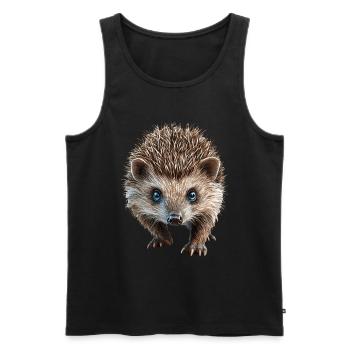 Igel - Männer Premium Bio Tank Top - Schwarz - Vorne - Michal (187cm)