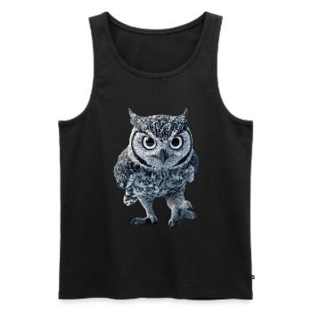 Eule - Männer Premium Bio Tank Top - Schwarz - Vorne - AI Model Male 178 light (178cm)