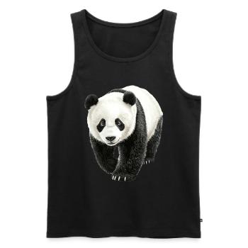 Panda - Männer Premium Bio Tank Top - Schwarz - Vorne - Michal (187cm)
