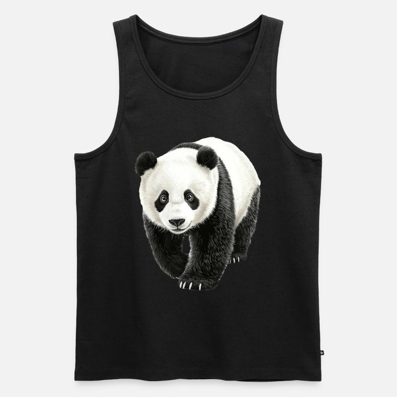 Panda - Männer Premium Bio Tank Top - Schwarz