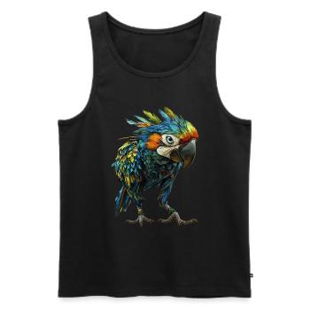 Papagei - Männer Premium Bio Tank Top - Schwarz - Vorne - AI Model Male 178 light (178cm)