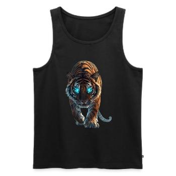Tiger - Männer Premium Bio Tank Top - Schwarz - Vorne - Michal (187cm)