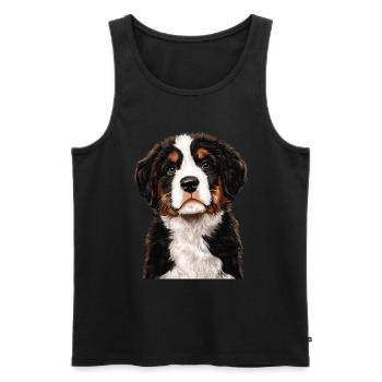Bernhardiner - Männer Premium Bio Tank Top - Schwarz - Vorne - Michal (187cm)