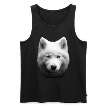 Samojede - Männer Premium Bio Tank Top - Schwarz - Vorne - AI Model Male 178 light (178cm)
