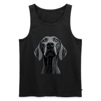 Weimaraner - Männer Premium Bio Tank Top - Schwarz - Vorne - AI Model Male 178 light (178cm)