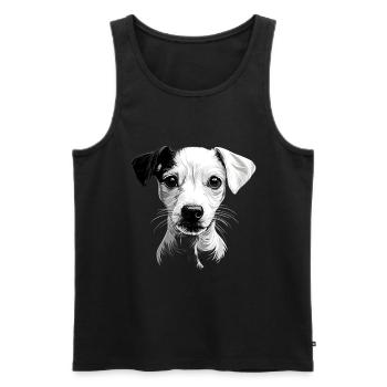 Whippet - Männer Premium Bio Tank Top - Schwarz - Vorne - AI Model Male 178 light (178cm)