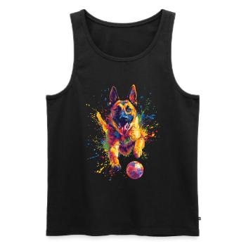 Belgischer Malinois - Männer Premium Bio Tank Top - Schwarz - Vorne - AI Model Male 178 light (178cm)