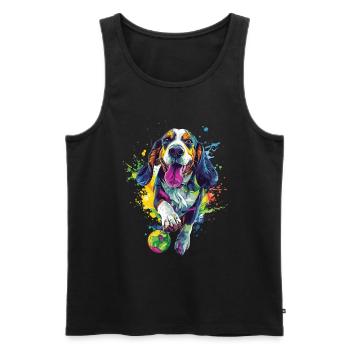 Basset - Männer Premium Bio Tank Top - Schwarz - Vorne - Michal (187cm)
