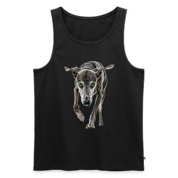Windhund - Männer Premium Bio Tank Top - Schwarz - Vorne - AI Model Male 178 light (178cm)