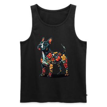 Bullterrier - Männer Premium Bio Tank Top - Schwarz - Vorne - Michal (187cm)