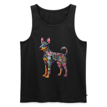 Dobermann - Männer Premium Bio Tank Top - Schwarz - Vorne - Michal (187cm)