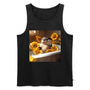 Otter - Männer Premium Bio Tank Top - Schwarz - Vorne - AI Model Male 178 light (178cm)
