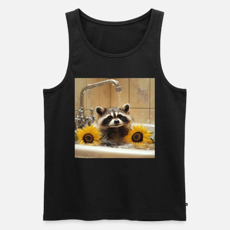 Waschbär - Männer Premium Bio Tank Top - Schwarz