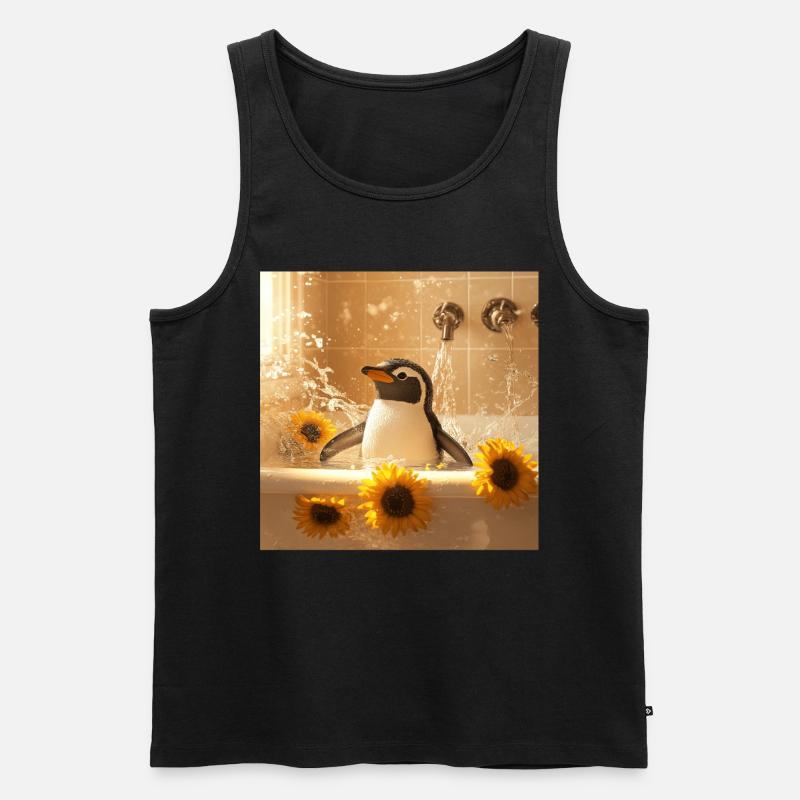 Pinguin - Männer Premium Bio Tank Top - Schwarz