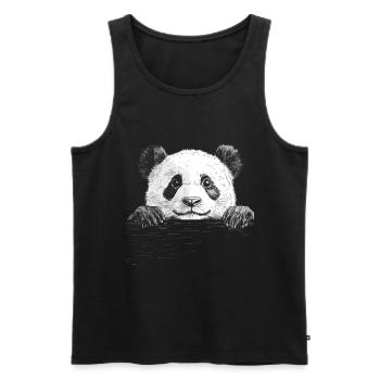 Panda - Männer Premium Bio Tank Top - Schwarz - Vorne - Michal (187cm)