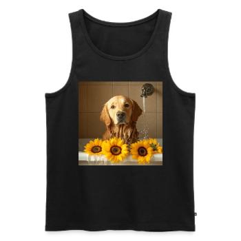 Golden Retriever - Männer Premium Bio Tank Top - Schwarz - Vorne - Michal (187cm)