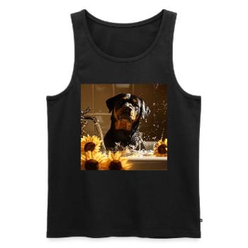 Rottweiler - Männer Premium Bio Tank Top - Schwarz - Vorne - AI Model Male 178 light (178cm)