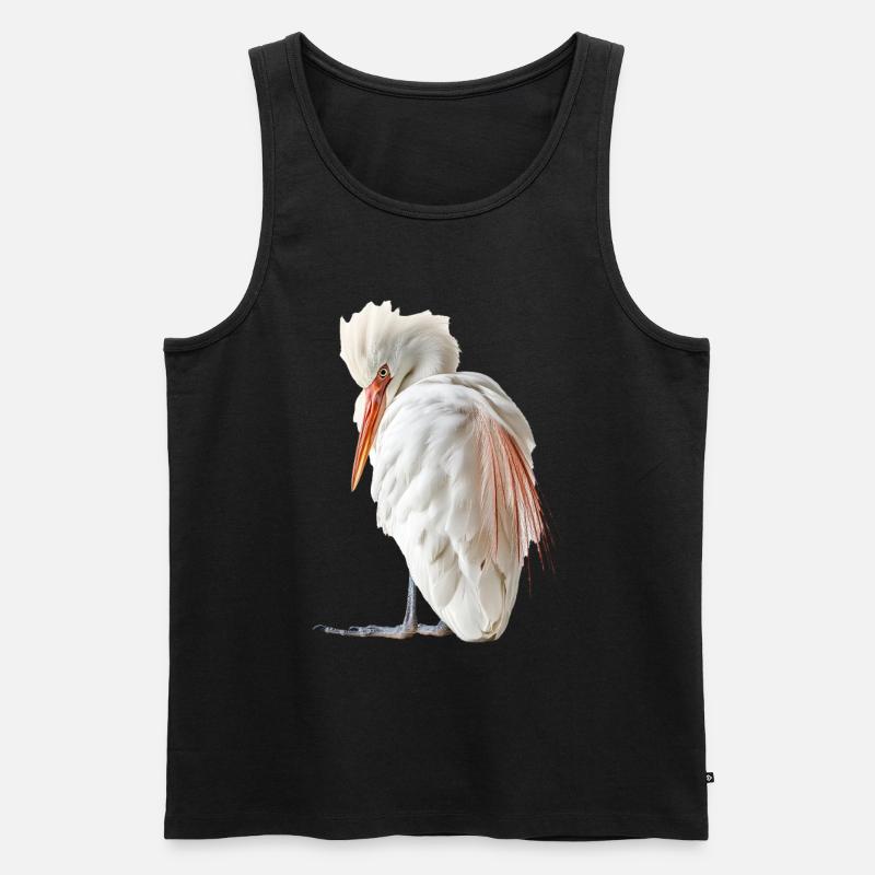 Reiher Vogel - Männer Premium Bio Tank Top - Schwarz