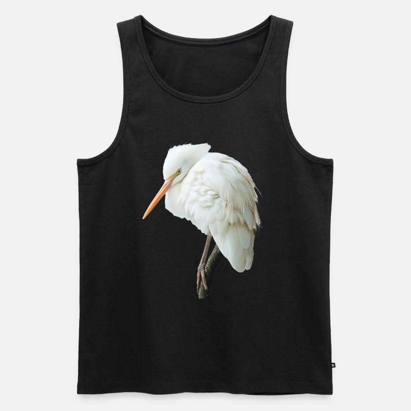 Reiher Vogel - Männer Premium Bio Tank Top - Schwarz