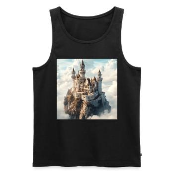 Mittelalterliche Burg - Männer Premium Bio Tank Top - Schwarz - Vorne - AI Model Male 178 light (178cm)