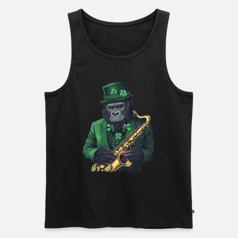 Gorilla - Männer Premium Bio Tank Top - Schwarz