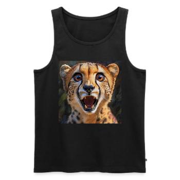 Gepard - Männer Premium Bio Tank Top - Schwarz - Vorne - Michal (187cm)