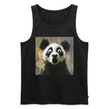 Panda - Männer Premium Bio Tank Top - Schwarz - Vorne - Michal (187cm)