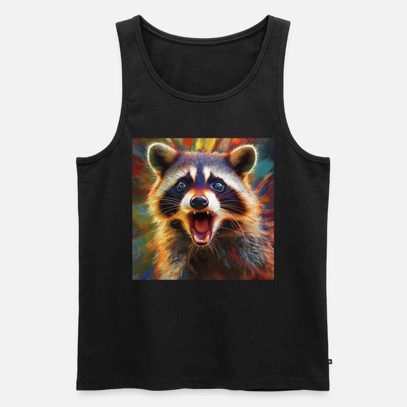 Waschbär - Männer Premium Bio Tank Top - Schwarz