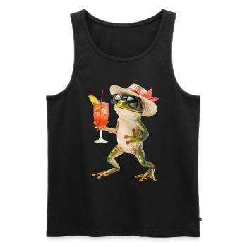 Frosch - Männer Premium Bio Tank Top - Schwarz - Vorne - Michal (187cm)