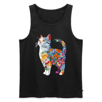 Britisch Kurzhaar - Männer Premium Bio Tank Top - Schwarz - Vorne - AI Model Male 178 light (178cm)