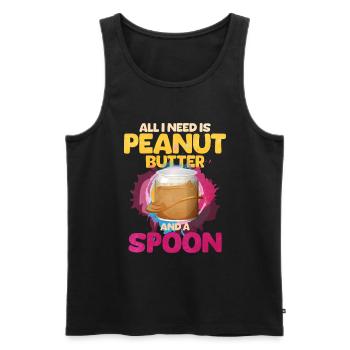 Erdnussbutter - Männer Premium Bio Tank Top - Schwarz - Vorne - AI Model Male 178 light (178cm)