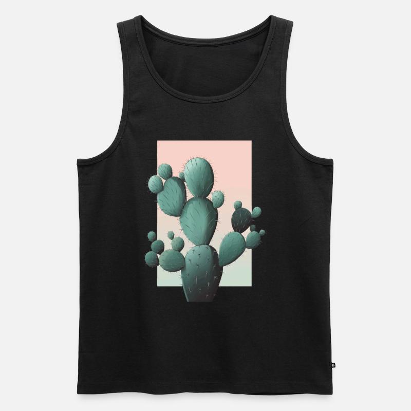 Kaktus - Männer Premium Bio Tank Top - Schwarz