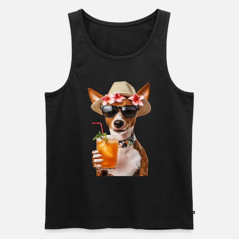 Basenji - Männer Premium Bio Tank Top - Schwarz