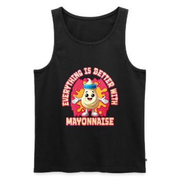 Mayonnaise - Männer Premium Bio Tank Top - Schwarz - Vorne - Michal (187cm)