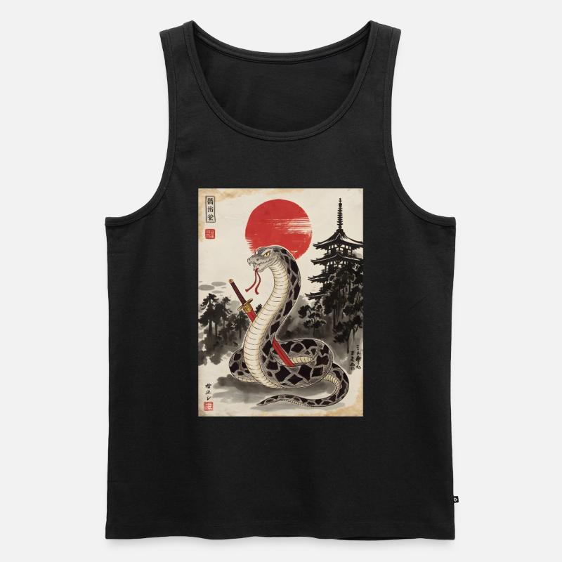 Samurai - Männer Premium Bio Tank Top - Schwarz