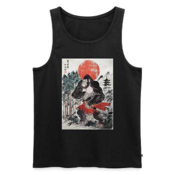 Samurai - Männer Premium Bio Tank Top - Schwarz - Vorne - AI Model Male 178 light (178cm)