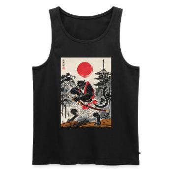 Samurai - Männer Premium Bio Tank Top - Schwarz - Vorne - AI Model Male 178 light (178cm)